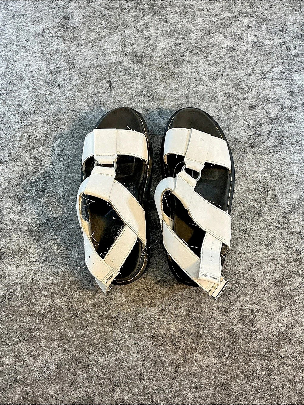 Dr. Martens Clarissa II Quad Platform Sandals White & Black US 7